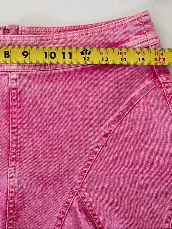 Anthropologie Pilcro Skirt Seamed Flared Mini Skirt Pink Size 6 - Picture 11 of 16